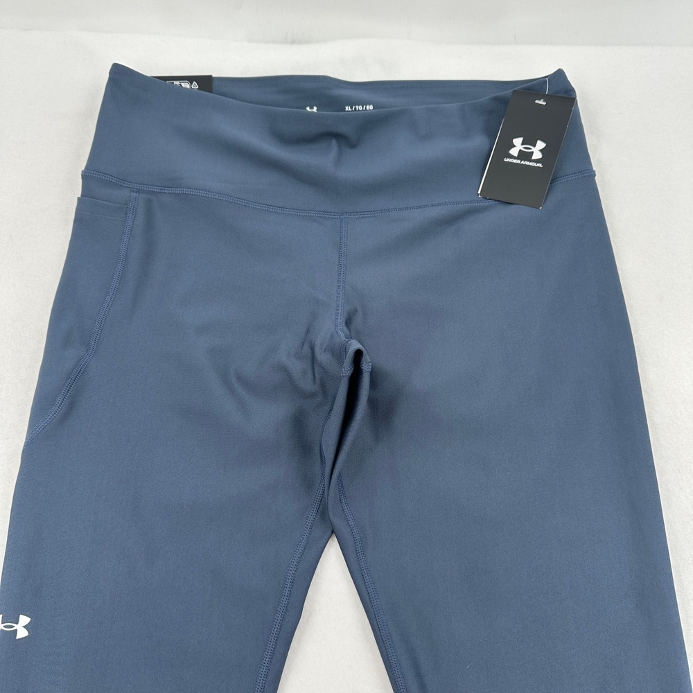 Under Armour Womens High Rise Compression Full Length Leggings Blue XL New Yoga - Picture 3 of 9